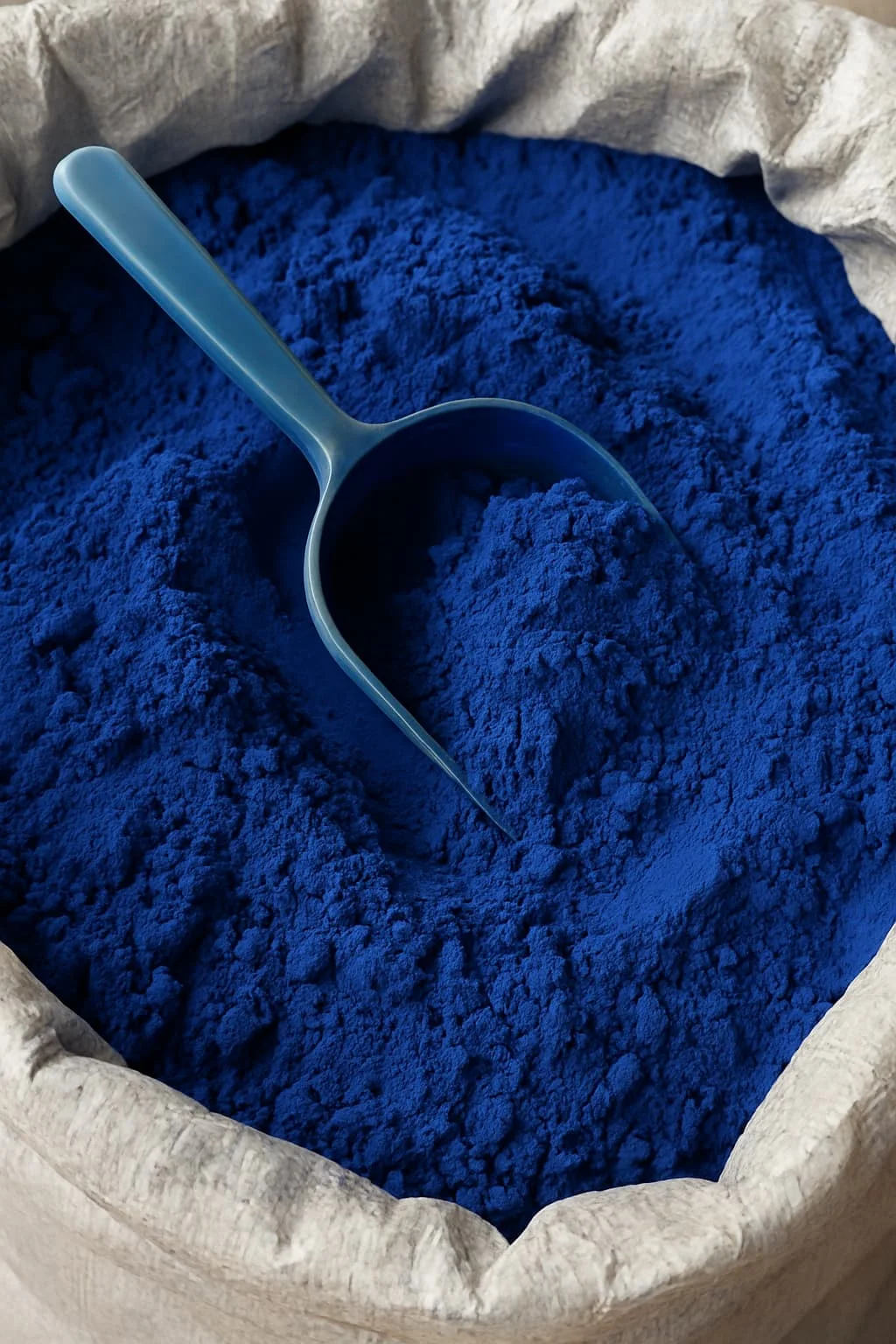 Premium Moroccan Nila Blue Powder in traditional sack with scoop - Wholesale Bulk Supply